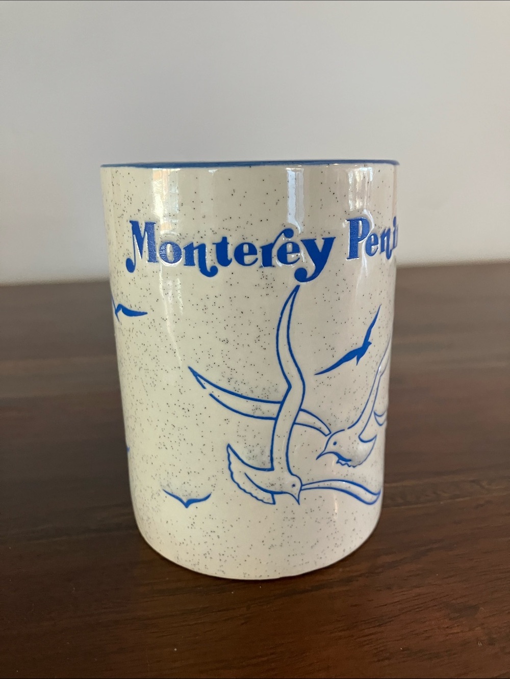 Vintage 90’s Monterey Peninsula Blue & Cream Ceramic Mug